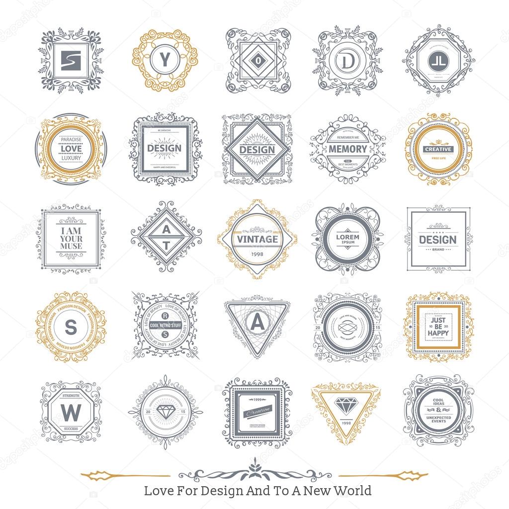 Retro Vintage labels Insignias or Logo set