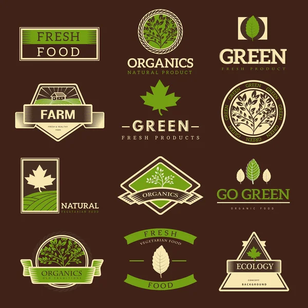 Logotipo de alimentos ecológicos — Vector de stock