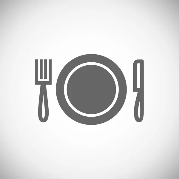 Cuchillo, plato, tenedor — Vector de stock
