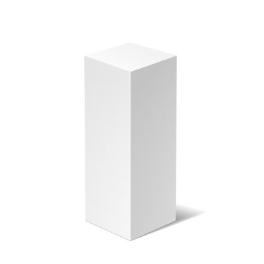 White 3D box clipart
