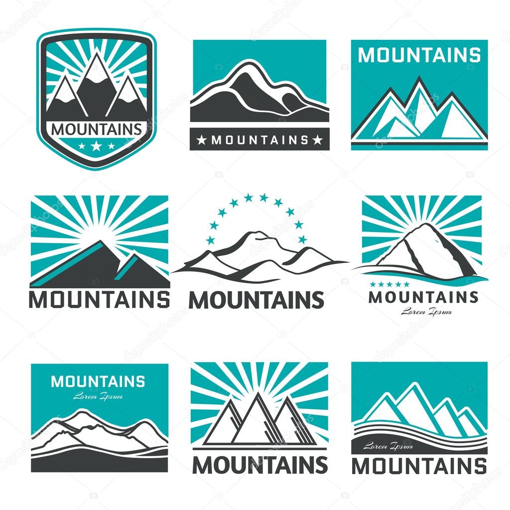 Vector mountains emblems