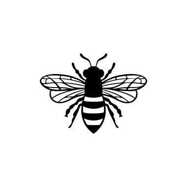 Bal arısı vektör tasarım tapınağı. Logo, etiket, süblimleşme ve çıkartma için klasik arı.