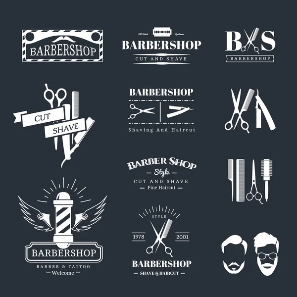 Elementos de diseño de barbería Vector De Stock