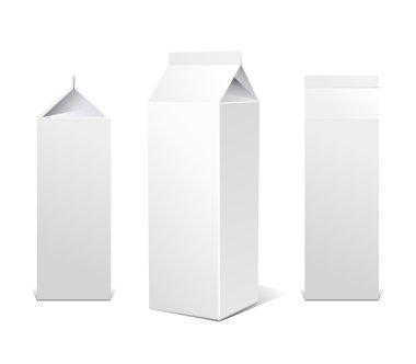 Mock-up paketleri. Meyve suyu ve süt