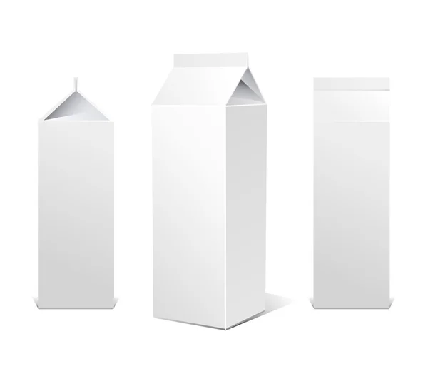 Mock-up pakketten. SAP en melk — Stockvector