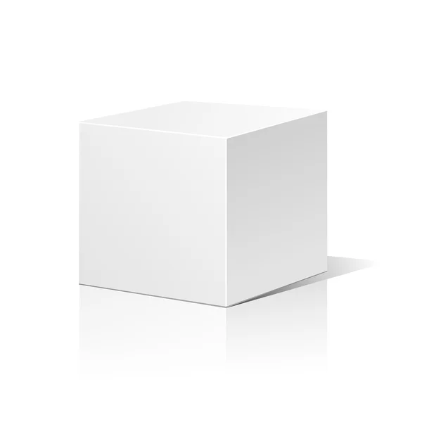 Caja 3D blanca — Vector de stock