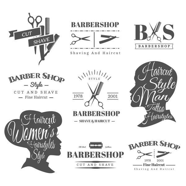 Barbeiro Shop sinais — Vetor de Stock