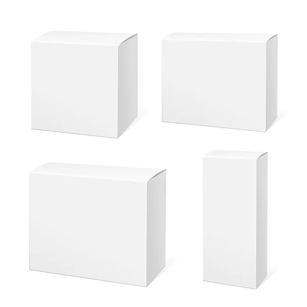 現実的な白いパッケージ ボックス. — ストックベクタ