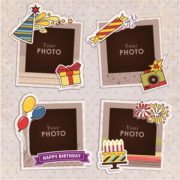 Birthday Fotoğraf Çerçevesi — Stok Vektör