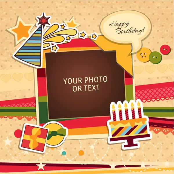 Birthday photo frame — Stock Vector