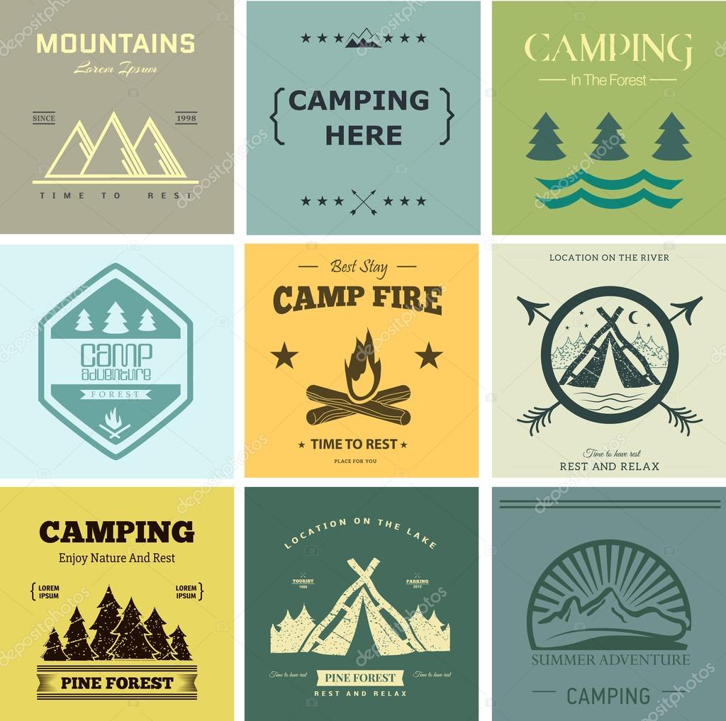 Retro vector vintage camp label and logo graphics. Camping outdoor, adventure and explorer. Simple and nice design. Travel and Exploration the world
