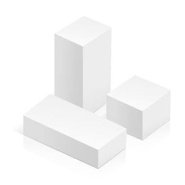 white 3D rectangles clipart