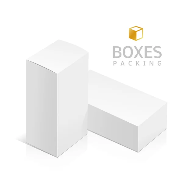 Caja de paquete blanco realista . — Vector de stock