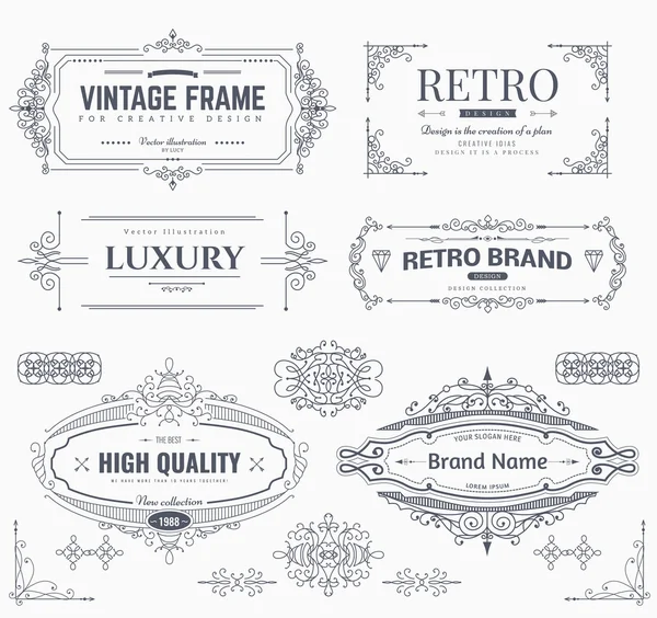 Design collection of vintage patterns — Stock Vector