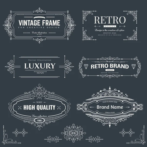 Design collection of vintage patterns — Stock Vector