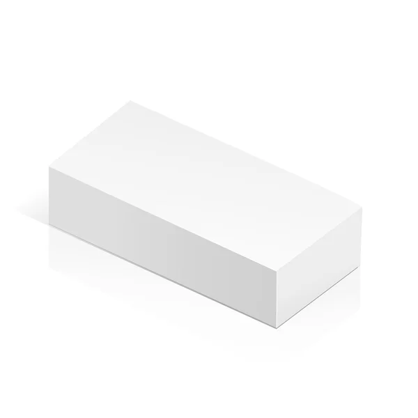 White vector realistic 3D box — Stock Vector