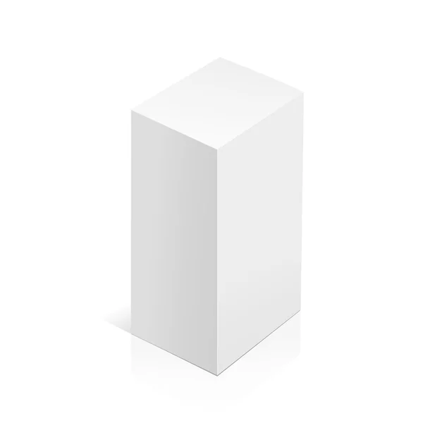Weißer Vektor realistische 3D-Box — Stockvektor