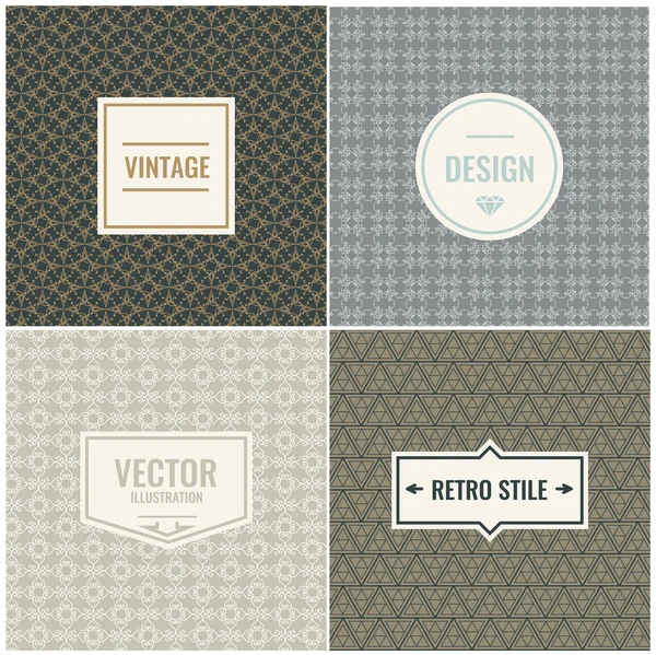 Set of Vintage vector backgrounds — Stock Vector