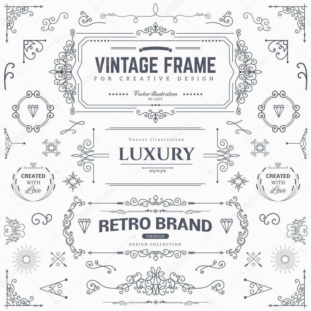 Collection of vintage vector patterns.