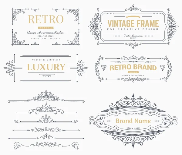 Collection of vintage vector patterns. — Stock Vector