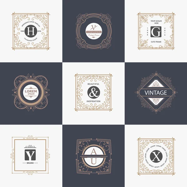 Monogram luxe frame — Stockvector