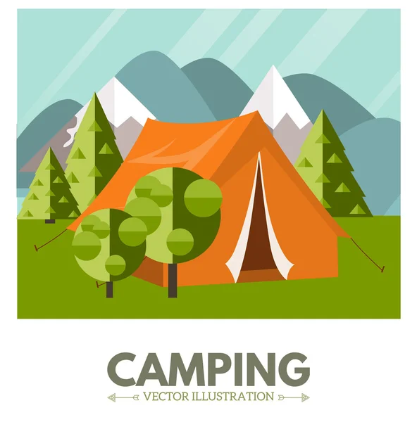 Camping vettoriale illustrazione — Vettoriale Stock