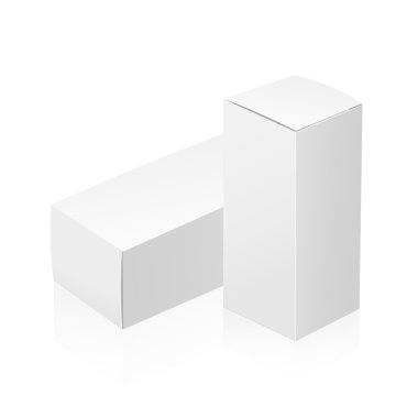 Beyaz 3d vektör kutuları