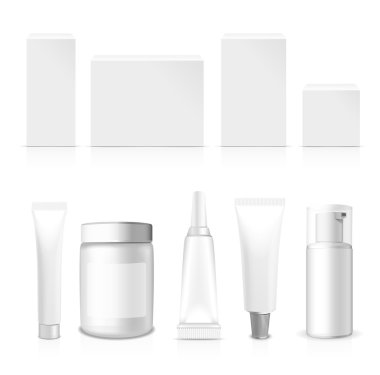 Realistic vector Tubes, Jar And Package. clipart