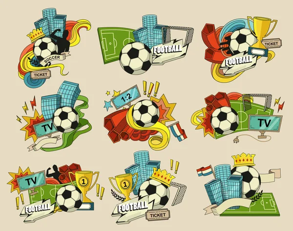 Football sports elements — Stock Vector