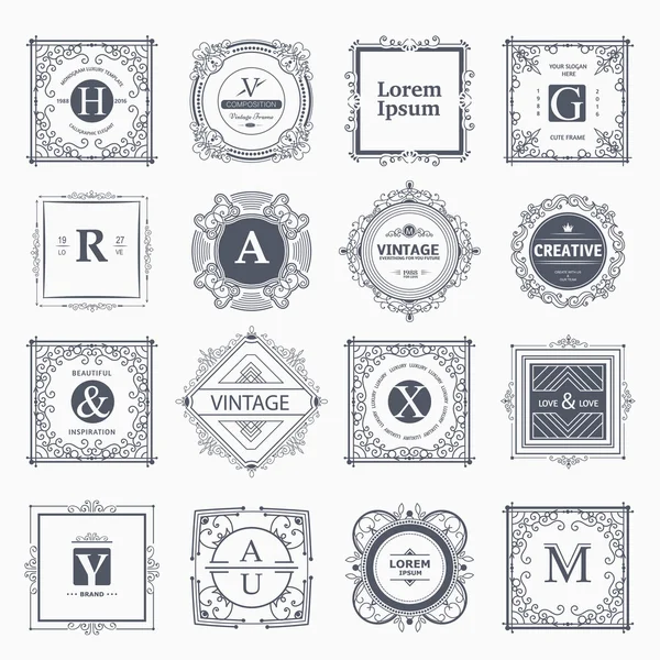 Eléments de luxe monogramme — Image vectorielle