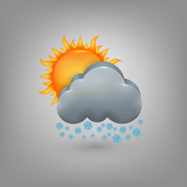 Icon weather. Cloud sun snow — Stock Vector