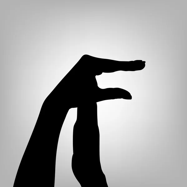 Silhouette Frau Hand. Buchstabe f — Stockvektor