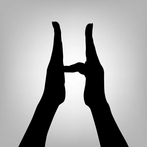 Silhouette main de femme. Lettre H — Image vectorielle