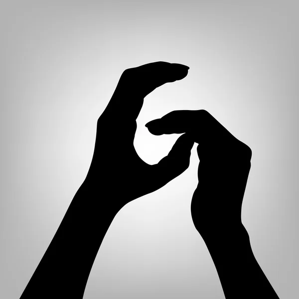 Silhouette main de femme. Lettre G — Image vectorielle