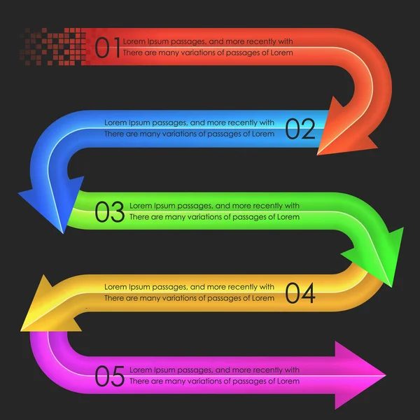 Modèle de conception d'infographie. Flèches — Image vectorielle