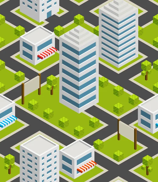 Seamless background city. Isometric — Stock Vector