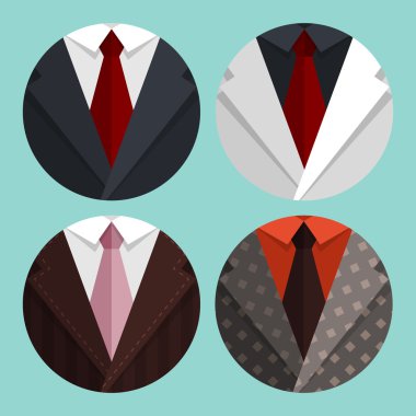 Set Flat Business jacket and tie. clipart