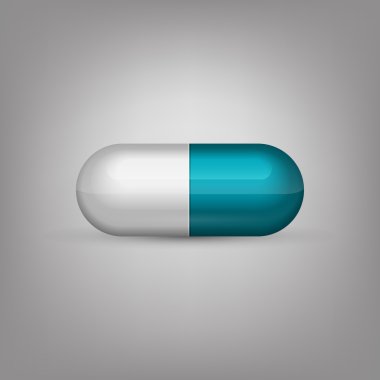 Mavi ve beyaz kapsül pill
