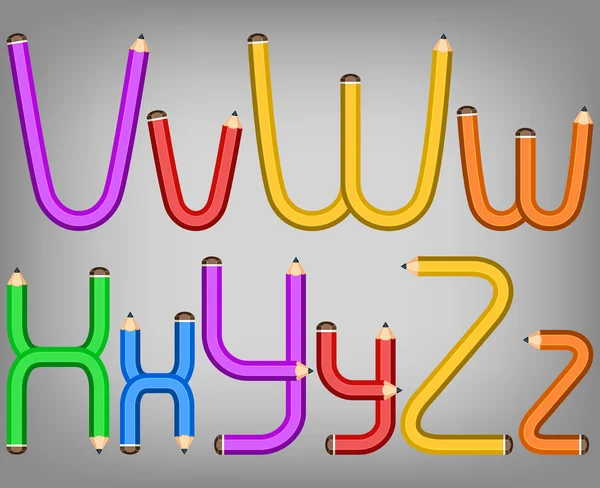 Stile alfabeto matita di colore — Vettoriale Stock