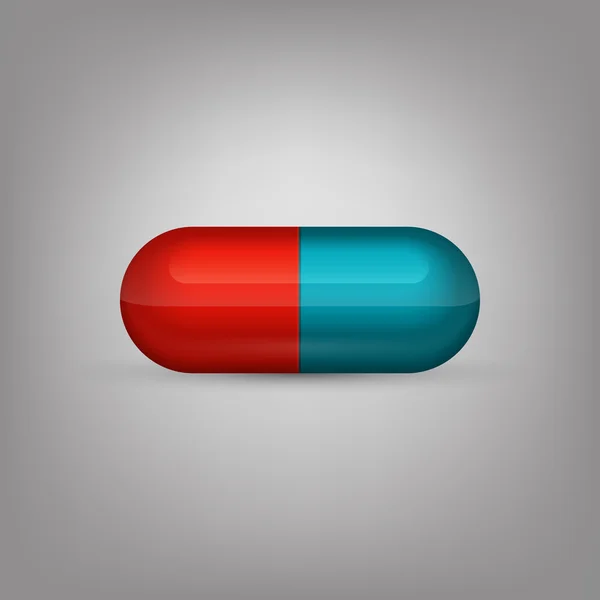 Vörös és kék kapszula pill — Stock Vector