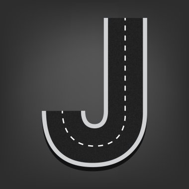 J harfi. Yol yazı tipi