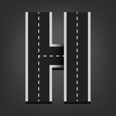H harfi. Yol yazı tipi