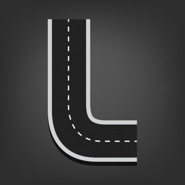 L harfi. Yol yazı tipi