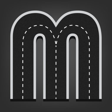 M harfi. Yol yazı tipi