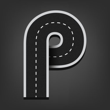 P harfi. Yol yazı tipi
