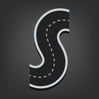 S harfi. Yol yazı tipi