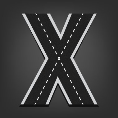 Harf x. Yol yazı tipi