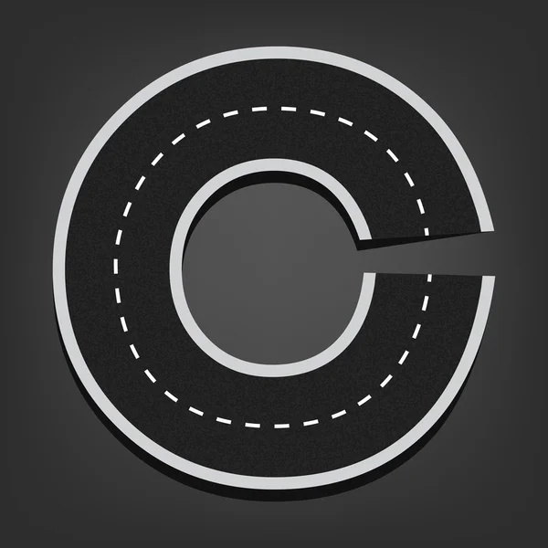 C harfi. Yol yazı tipi