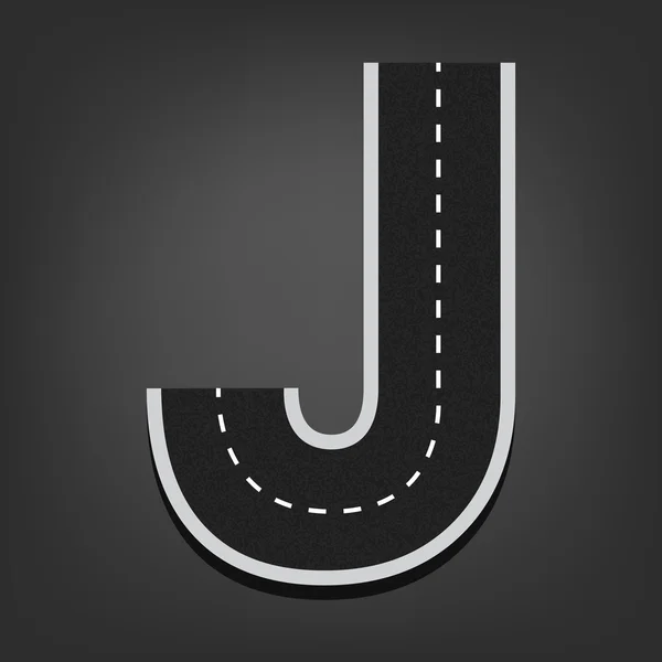 J harfi. Yol yazı tipi