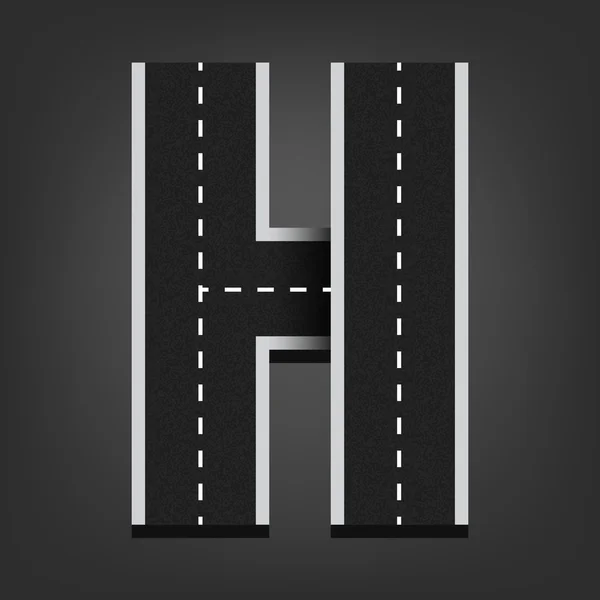 H harfi. Yol yazı tipi